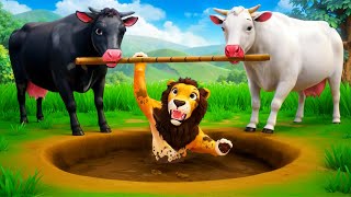 Kind Cows Helped Evil Lion - Heartwarming Animal Story