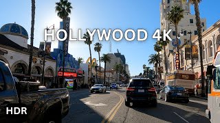 Hollywood Blvd Walk of Fame Driving - Los Angeles 4K