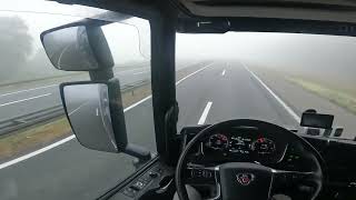 ***DRIVING SCANIA S500 IN THE FOG***TOP SPEED CROATIA HIGHWAY