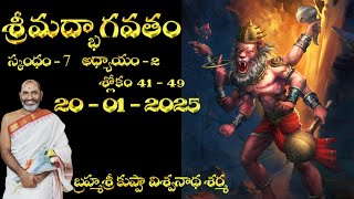 Srimadbhagavatham skandham-7 adhyayam-2 shlokam41-49 date 20-1-25 Bramhasri kuppa vishwanatha sharma