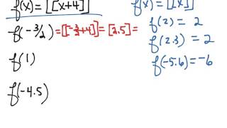 Ls1.3 Video 1: Greatest Integer Function