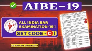 AIBE 19 SET C ANSWER KEY . All india bar examination 19 Answer Key For Set - C .AIBE 19