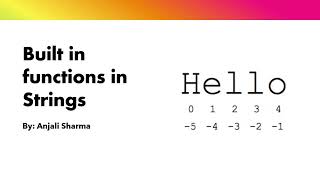 Built-in Functions in Strings | Strings in Python | Python Lectures |