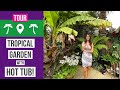 Tropical style garden with it's own hot tub! 🌴 Tropical garden ideas & tours.