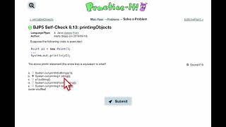 Java Practice It | Self-Check 8.13: printingObjects | classes, point, implementing, object