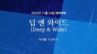 딥 앤 와이드 (Deep \u0026 Wide) | 다니엘 11:20-27 | 김정기 목사