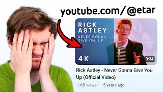 Going To This YouTube Channel Redirects To a RICK ROLL?