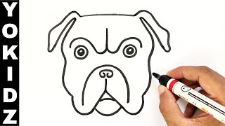 Bulldog drawing easy | Bulldog face drawing easy