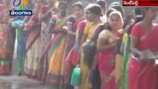 Devotees Thorng 'Pochmma' Temples in Metpally of Jagtial