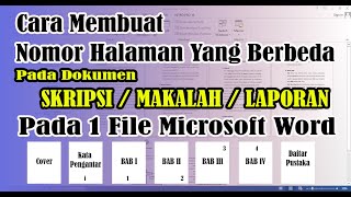 Cara Membuat  Nomor Halaman Yang Berbeda Pada 1 Dokumen Microsoft Word