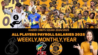 KAIZER CHIEFS NEWS UPDATES 🚨 Khosi Players Payroll Salaries Lists 2024-2025