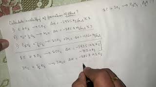 Calculation of enthalpy of formation