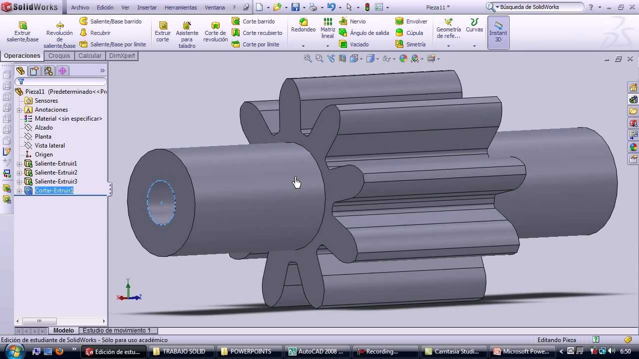 Solidworks 2010 Práctica 2 Pieza 407 - YouTube