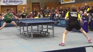 Matchball Flemming vs Lauric Jean Belgique Zoom TV Hilpoltstein vs TTC Juelich  Tischtennis Bundesli