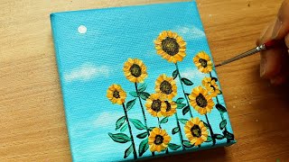 아크릴페인팅 기초ㅣ해바라기 쉽게 그리는 방법ㅣsunflower flower easy acrylic painting