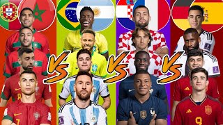Morocco Portugal VS Argentina Brazil VS France Croatia VS Germany Spain 😮🔥 ULTİMATE Comparison 💪
