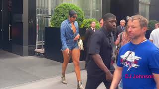 EJ Johnson  spotted  heading in New York.