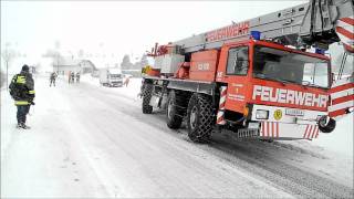 Totalsperre der B38 bei LKW Bergung am  21. 12. 2011