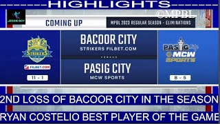 BACOOR CITY STRIKERS FILBET.COM VS PASIG CITY MCW SPORTS MPBL HIGHLIGHTS JUNE 8, 2023