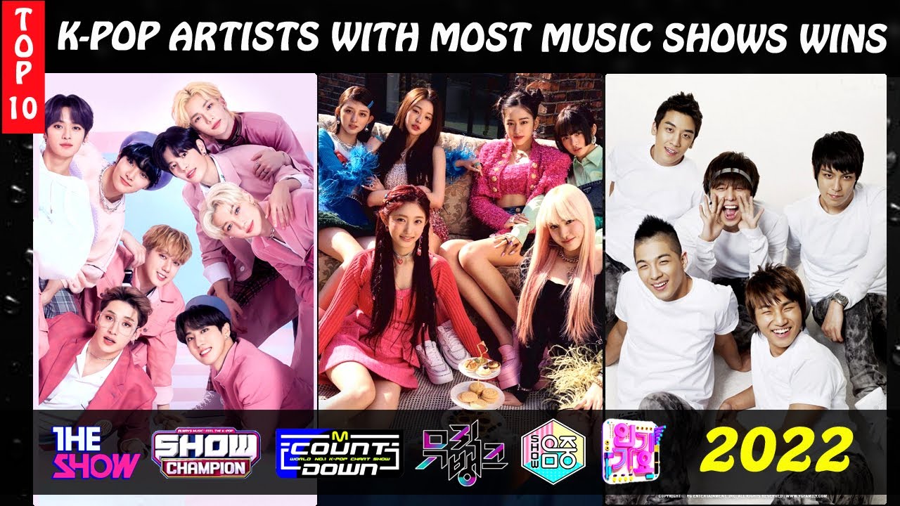 KPOP ARTISTS WITH MOST MUSIC SHOW WINS 2022 (TOP 10) | KPOP GROUPS AND ...