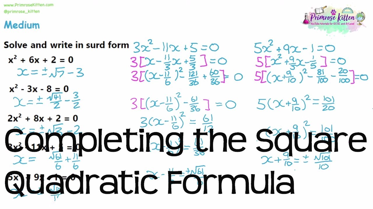 Completing The Square And The Quadratic Formula | Revision For Maths ...