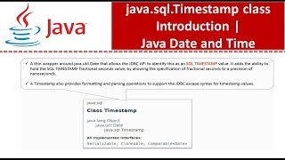 java.sql.Timestamp class Introduction | Java Date and Time