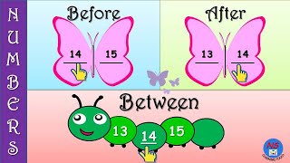 Before After Between Numbers For Kids, Before Numbers, After Numbers, Between/Mi