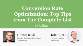 Top 10 Conversion Rate Optimization Tips #CROday [Webinar]