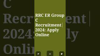 RRC ER Group C Recruitment 2024,Apply Online #requirements #rrb