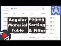 Angular Material Data Table - Paging, Sorting and Filter Operation