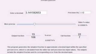 decimal to fraction approximation using java program