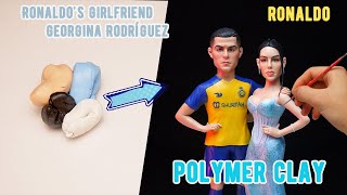 Ronaldo and Georgina Rodríguez made from polymer clay.【Clay producer Leo】