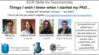 ECR Skills for Geochemists- "Things I wish I knew when I started my PhD - Part III"