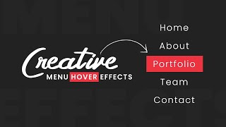 Creative Menu Item Hover Effects using Html & CSS
