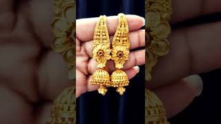 Jhumka Earrings | Gold Jhumka Design | Party Wear Earrings | Bridal Earring #shorts #jewellery