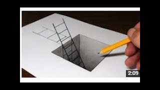 How to Draw a Ladder in a Hole   3D Trick Art for Kid Pencilmarkertricks360p
