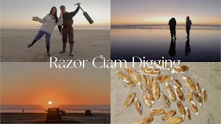 摸黑挖刀蚬又又又爆桶啦｜西雅图赶海｜Long Beach Razor Clam Digging｜超温馨小木屋｜世界最长海滩｜刀蚬三吃