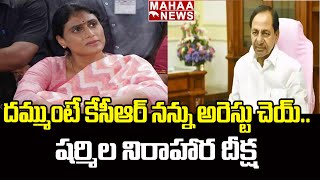 *దమ్ముంటే కేసీఆర్ నన్ను అరెస్టు చెయ్..షర్మిల నిరాహార దీక్ష | mahaa News