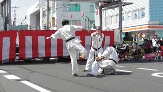 チャンピオンの模範演技！　極真空手　☆試し割🌟大みか祭り2019