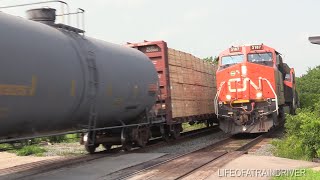 Two Fast CN Freight Trains RACING!! Same Direction!!! #399 #147