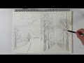 how to draw a landscape painting perspective