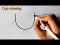 How to draw cup with alphabet U very easy