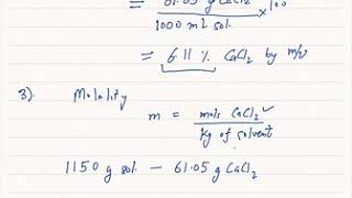 Calculating mass percent, mass/volume percent, Molality, and mole fraction from molarity and density