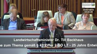 Großschutzgebiete in M-V - Landwirtschaftsminister Till Backhaus