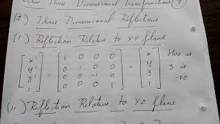 Computer Graphics:- Other 3D Transformations:- Reflection