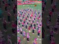 中国云南楚雄大姚县 彝族学生集体跳左脚舞 china yunnan chuxiong dayao county ethnic yi students left foot dance in group