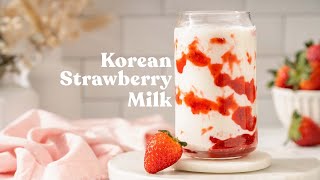 Korean Strawberry Milk recipe 🍓🥛 — Easy Cafe at Home