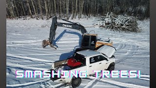 Clearing Trees With A Deere 160D