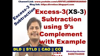 Excess-3 Subtraction using 9's Complement || XS-3 Subtraction using 9's Complement || DLD || STLD