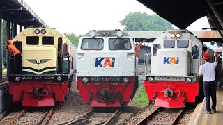 TOP RAMAINYA KERETA API DI STASIUN TERSIBUK SURABAYA !! Spesial Kereta Elit Lokomotif Livery Vintage